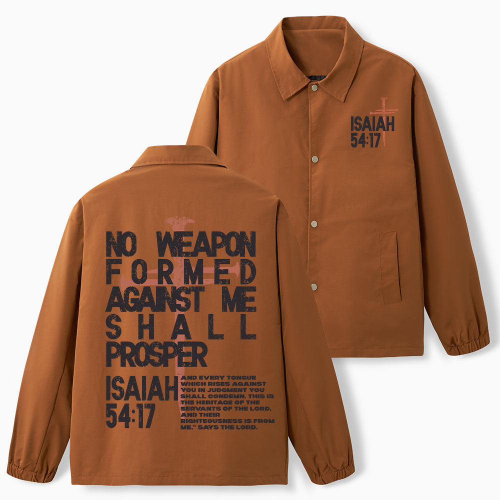 No Weapon Fromed Against Me Christian Coach Jacket