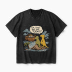 Noah's Ark Funny Dinosaurs Christian Washed V-Neck T-Shirt