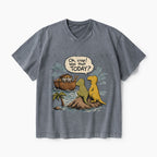 Noah's Ark Funny Dinosaurs Christian Washed V-Neck T-Shirt