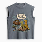 Noah's Ark Funny Dinosaurs Christian Women's Washed Tank Top