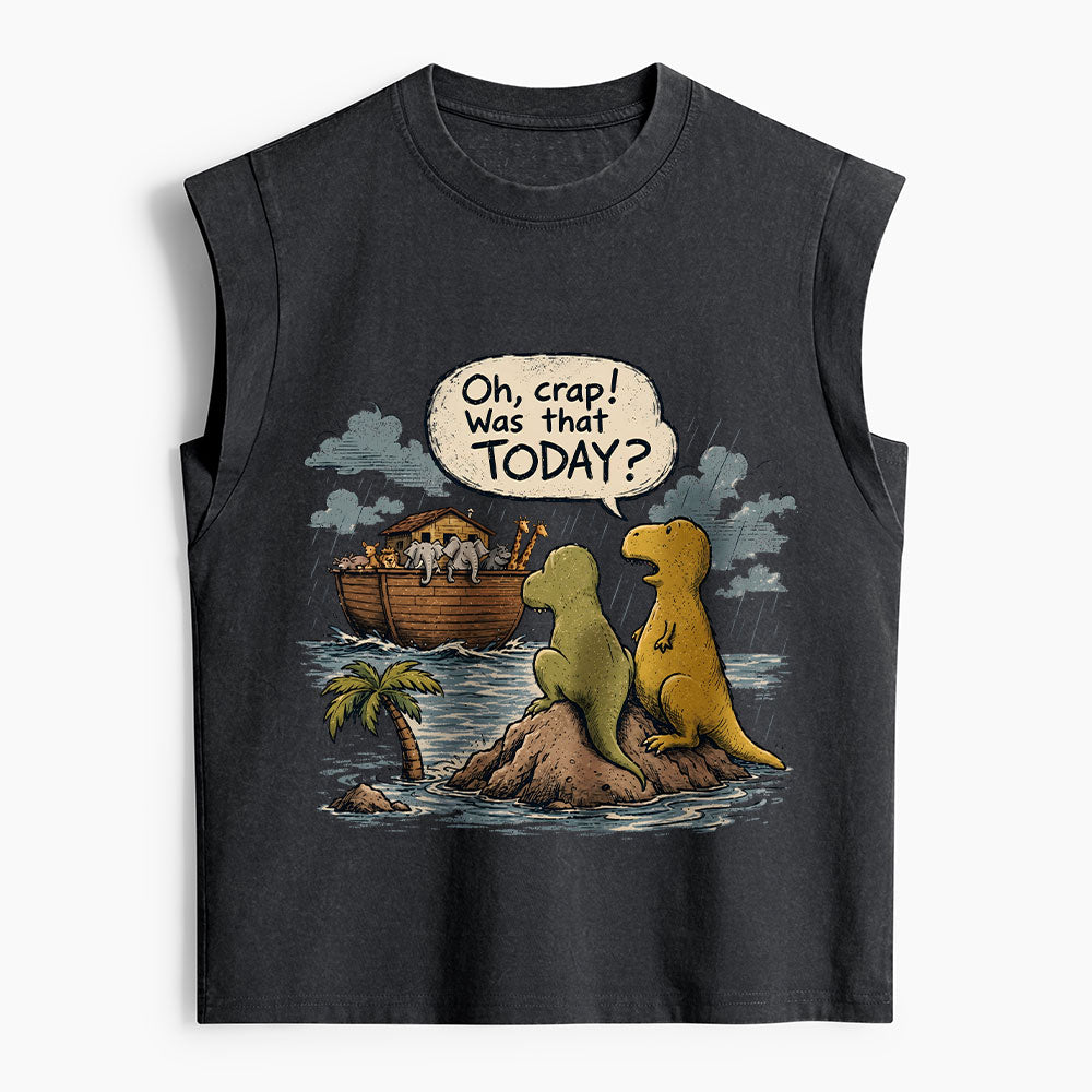 Noah's Ark Funny Dinosaurs Christian Women's Washed Tank Top