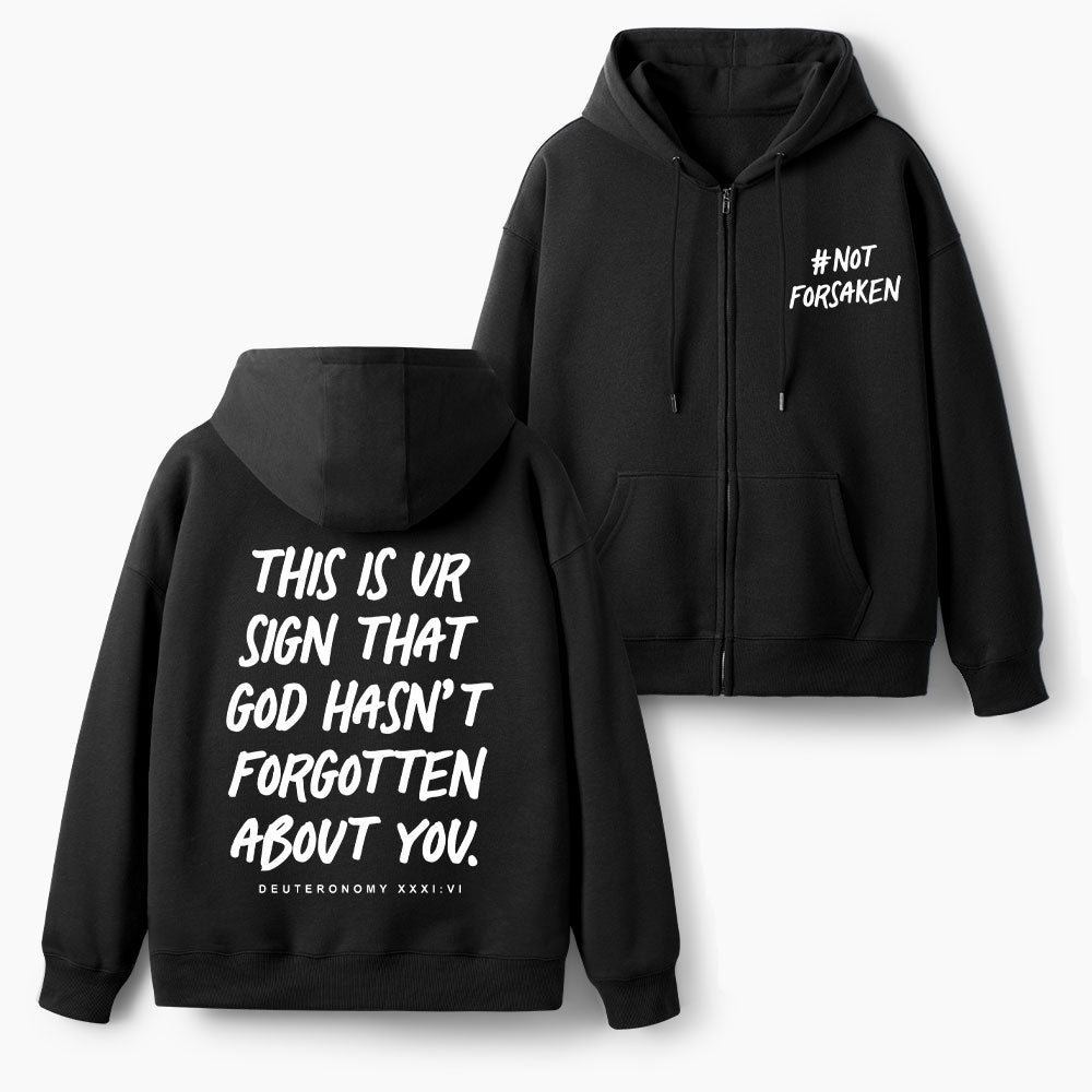 Not Forsaken Christian Fleece-Lined Full-Zip Hoodie