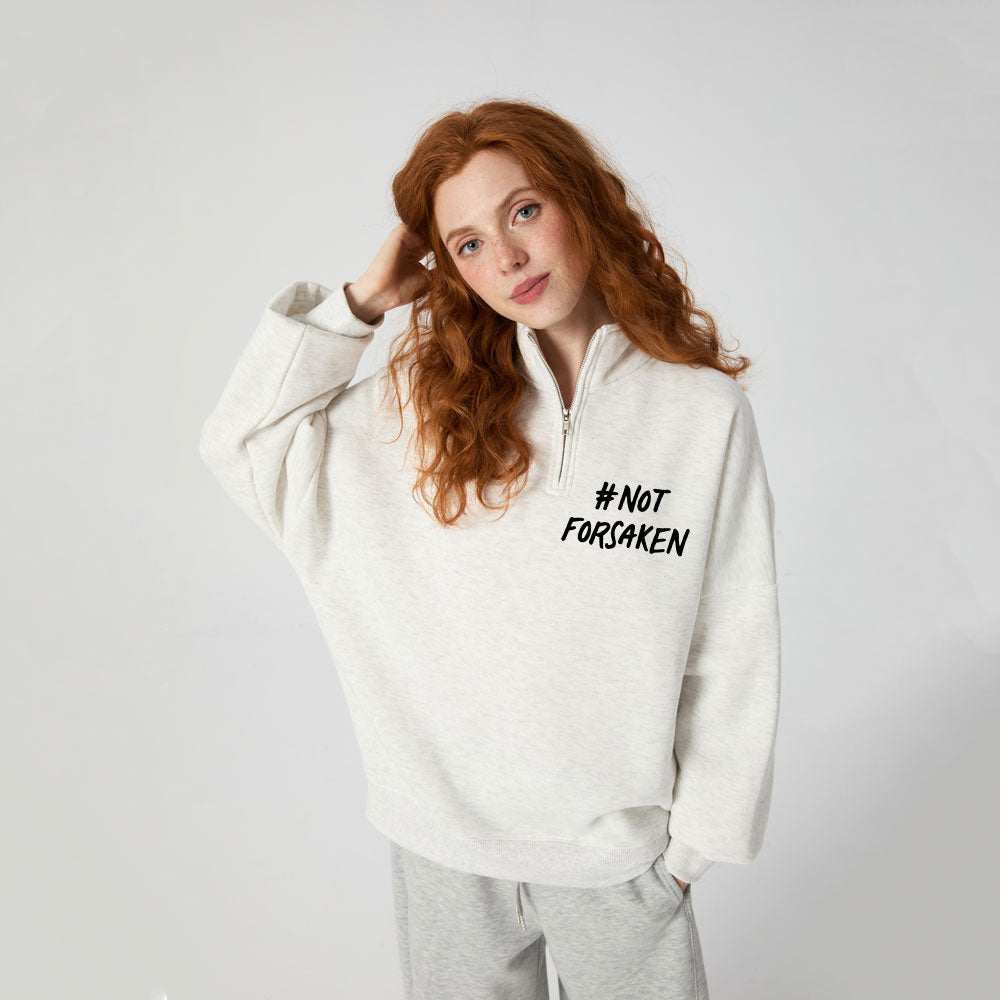 Not Forsoken Christian Half Zip Fleece Sweatshirt