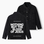 Nothing But The Blood Of Jesus Christian Denim Jacket