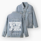 Nothing But The Blood Of Jesus Christian Denim Jacket