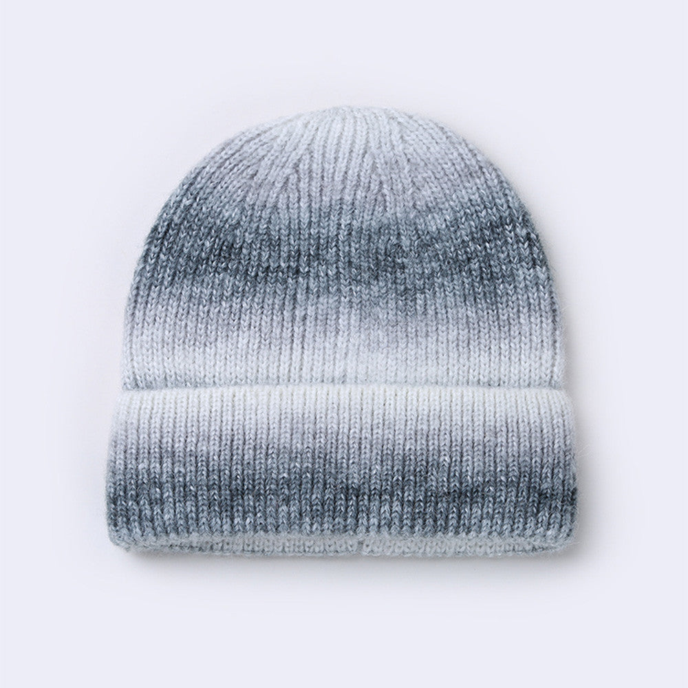 Winter Rainbow Gradient Knit Hat