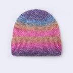 Winter Rainbow Gradient Knit Hat
