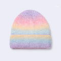 Winter Rainbow Gradient Knit Hat