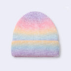 Winter Rainbow Gradient Knit Hat