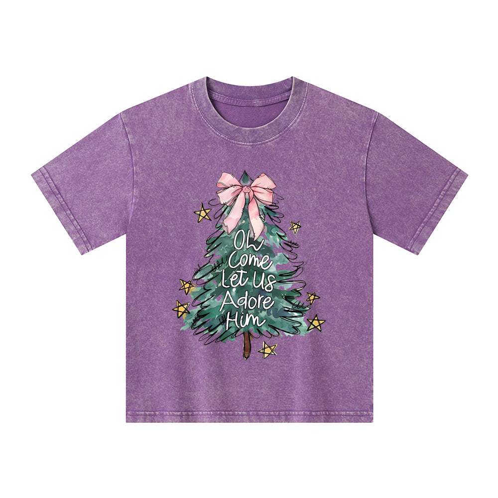Oh Come Let Us Adore Him Kid Washed T-Shirt