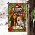 Christmas Begins With Christ Flag