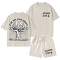 Our Sin Was Great His Love Was Greater Christian Washed T-Shirt & Shorts