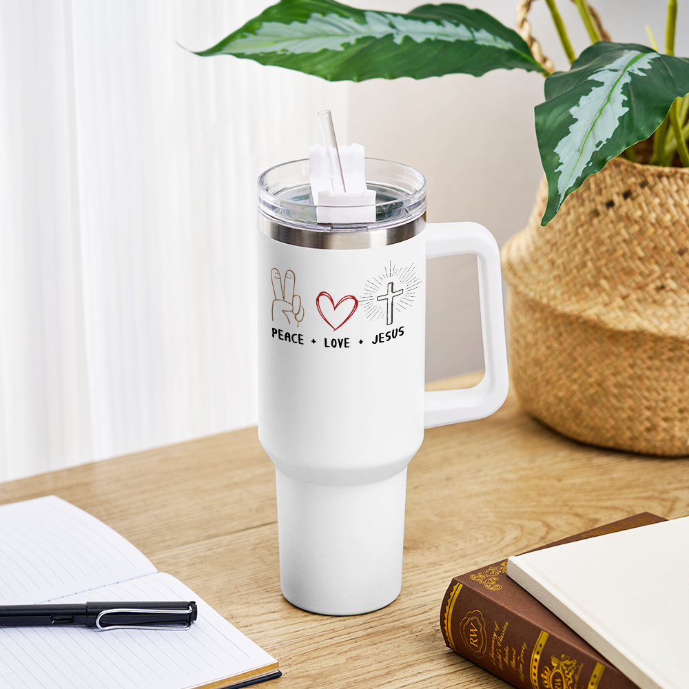 Peace Love Jesus Christian 40OZ Tumbler