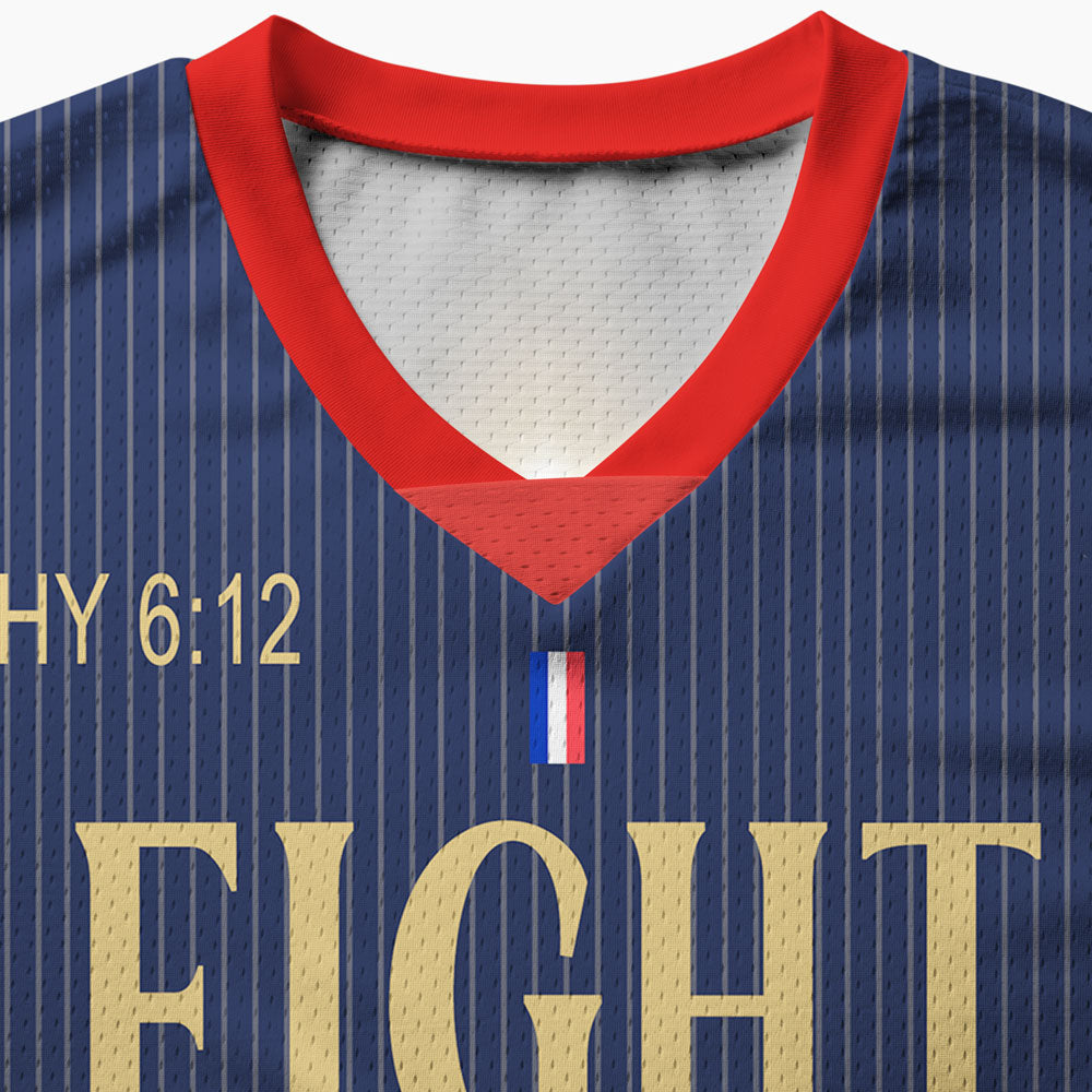 Personalized Fight The Good Fight Christian Mesh Jersey
