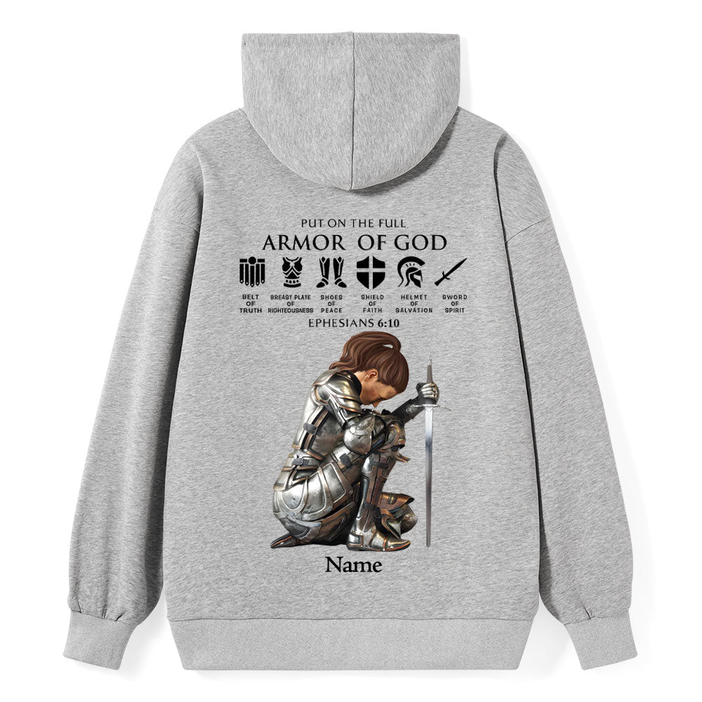 Personalized Name Put On The Full Armor Of God Christian Hoodie