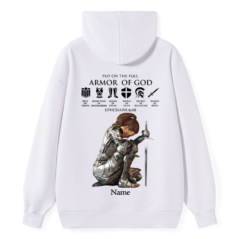 Personalized Name Put On The Full Armor Of God Christian Hoodie