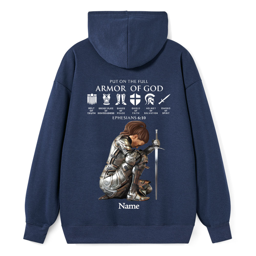 Personalized Name Put On The Full Armor Of God Christian Hoodie