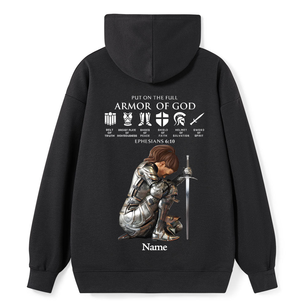 Personalized Name Put On The Full Armor Of God Christian Hoodie
