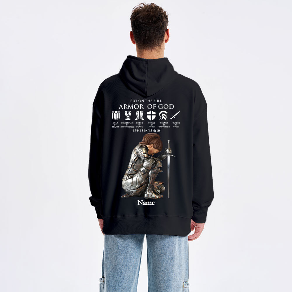 Personalized Name Put On The Full Armor Of God Christian Hoodie