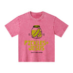 Pickles And Jesus Christian Kid Washed T-Shirt