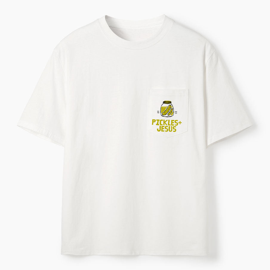 Pickles And Jesus Christian Unisex Pocket T-Shirt