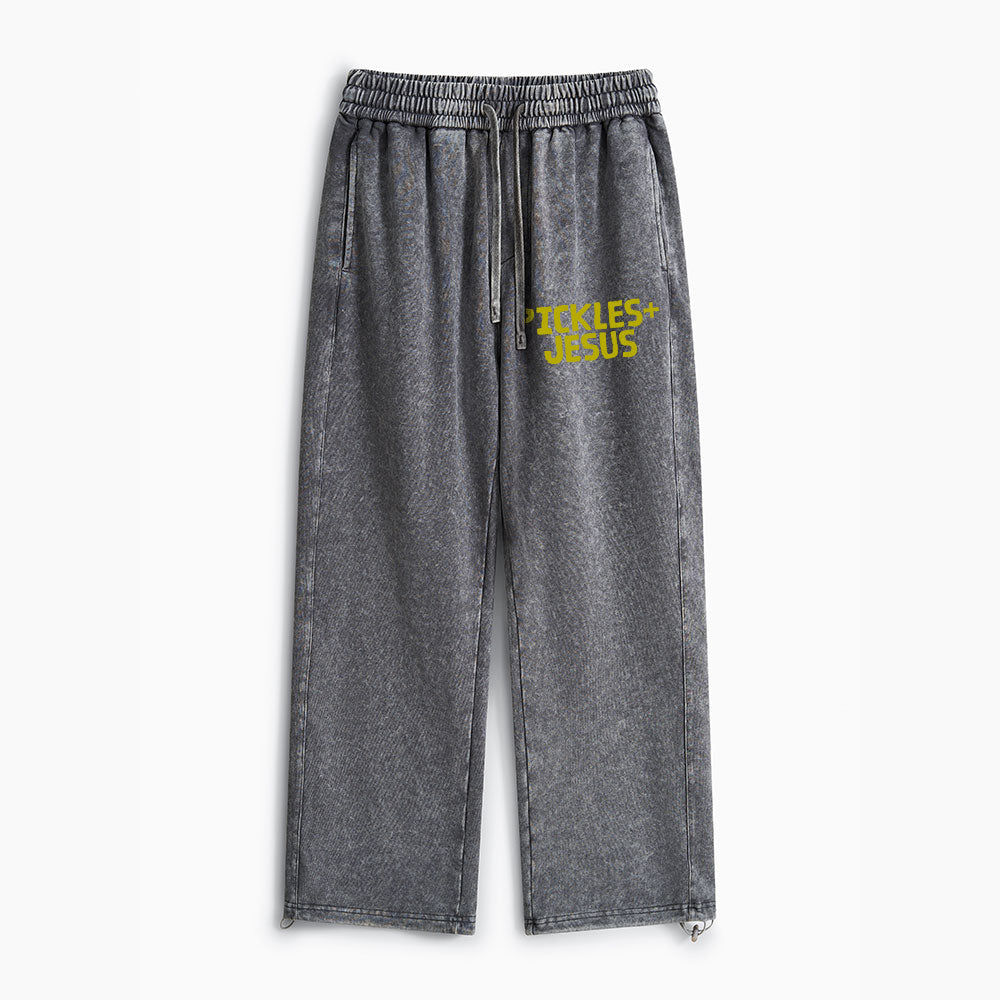 Pickles And Jesus Christian Washed Sweatpants