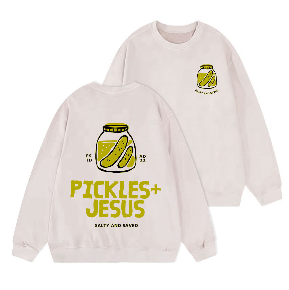 Pickles And Jesus Christian Washed Sweatshirt