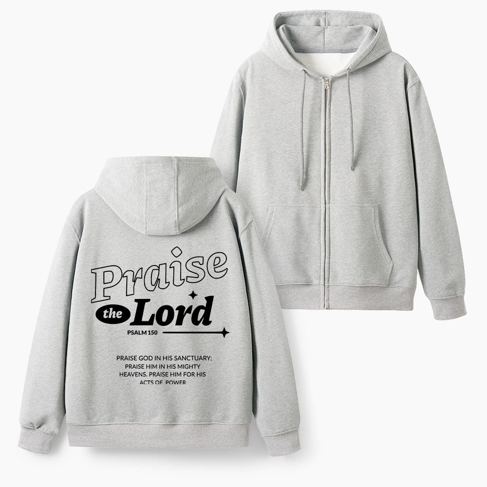 Praise The Lord Christian Fleece-Lined Full-Zip Hoodie