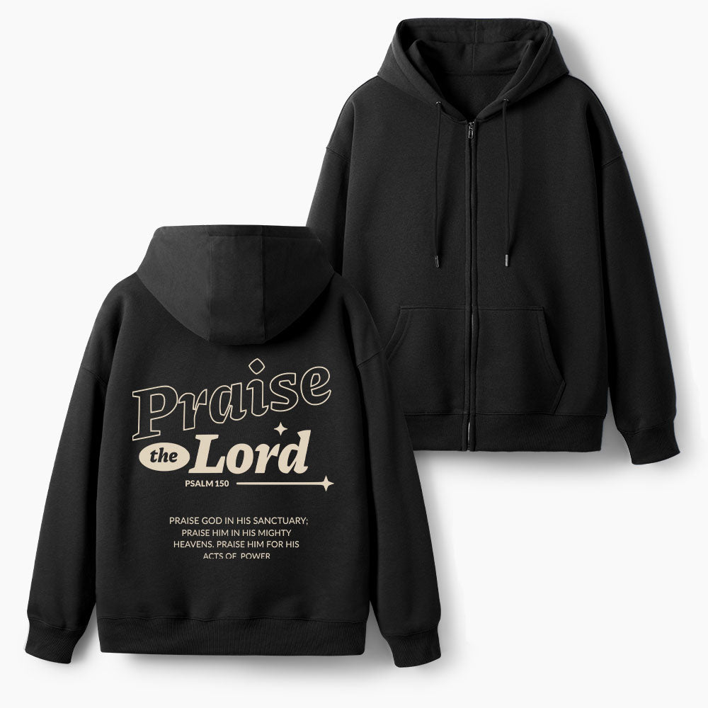 Praise The Lord Christian Fleece-Lined Full-Zip Hoodie