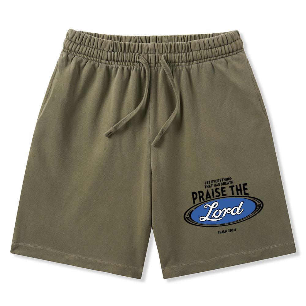 Praise The Lord Christian Washed Shorts