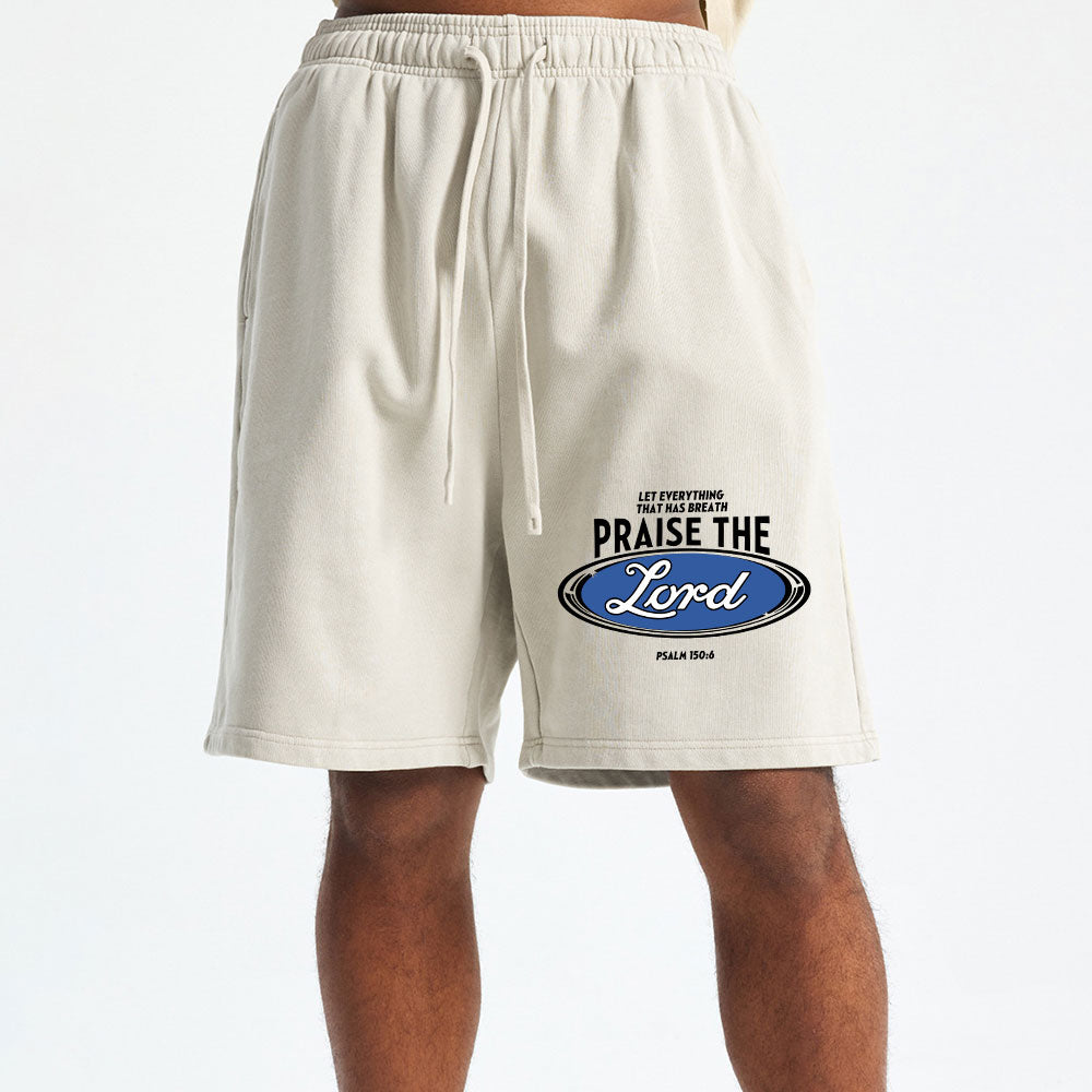 Praise The Lord Christian Washed Shorts