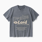 Praise The Lord Christian Washed V-Neck T-Shirt