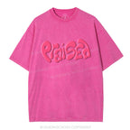 Praised Christian Puff Printed Washed T-Shirt