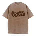Praised Christian Puff Printed Washed T-Shirt
