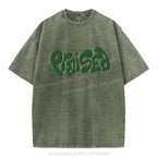 Praised Christian Puff Printed Washed T-Shirt
