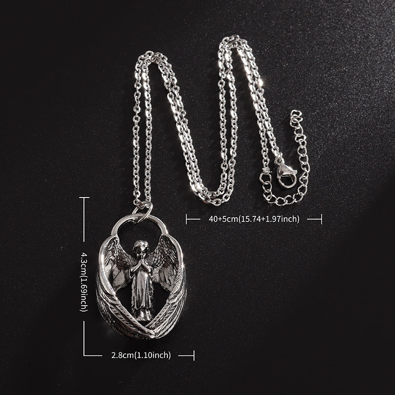 Praying Angles Cross Necklace