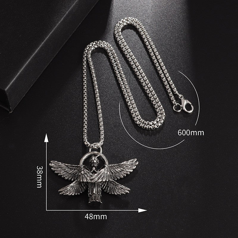 Praying Angles Cross Necklace