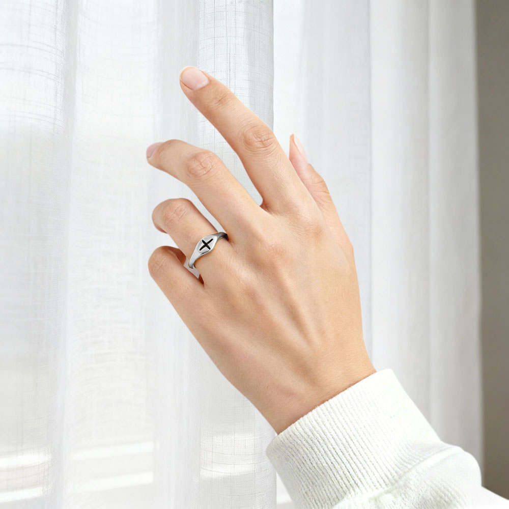 Promise Cross Christian 925 Sterling Silver Ring