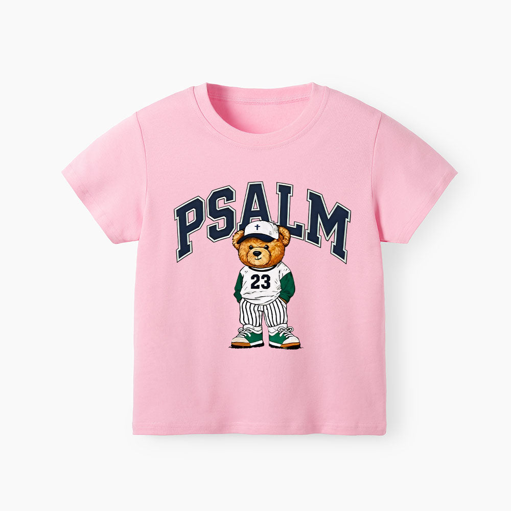 Psalm 23 Bear Christian Kid T-Shirt