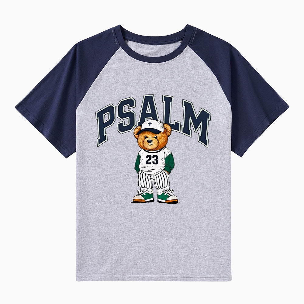 Psalm 23 Bear Christian Raglan Sleeve T-Shirt
