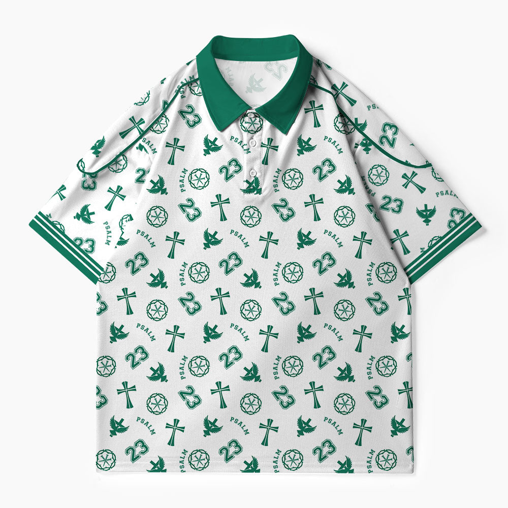 Psalm 23 Christian Buttoned Polo Jersey