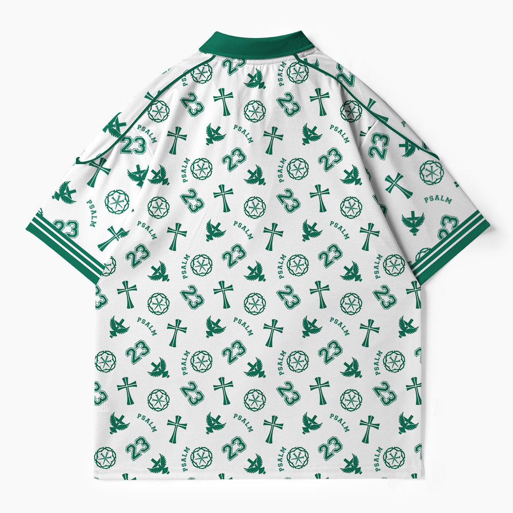 Psalm 23 Christian Buttoned Polo Jersey