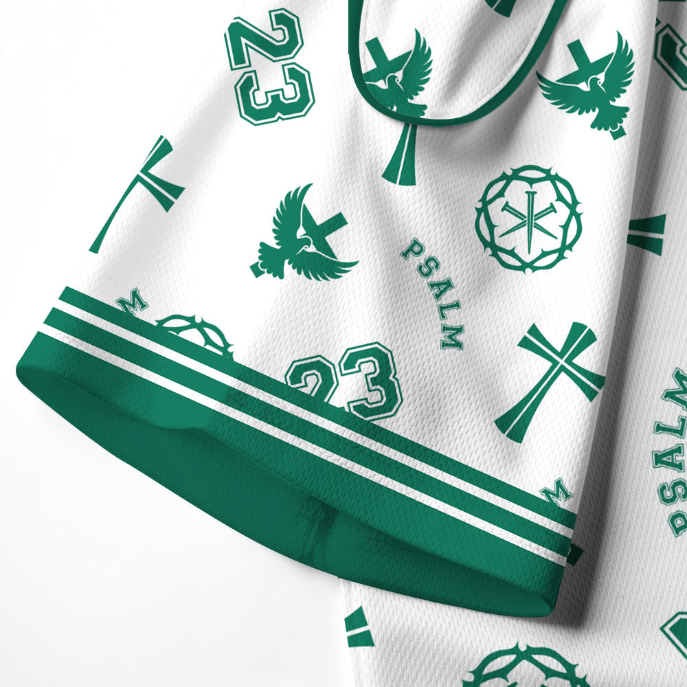 Psalm 23 Christian Buttoned Polo Jersey