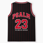 Psalm 23 Black Stripes Christian Mesh Jersey Tank Top