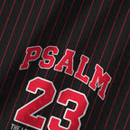 Psalm 23 Black Stripes Christian Mesh Jersey Tank Top