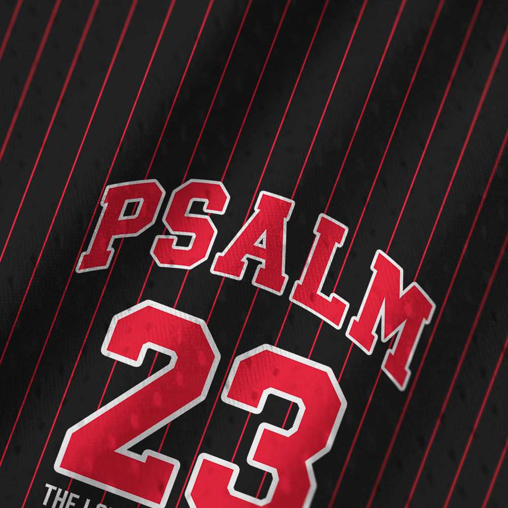 Psalm 23 Black Stripes Christian Mesh Jersey Tank Top