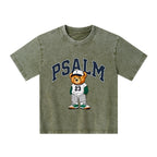 Psalm 23 Bear Christian Kid Washed T-Shirt