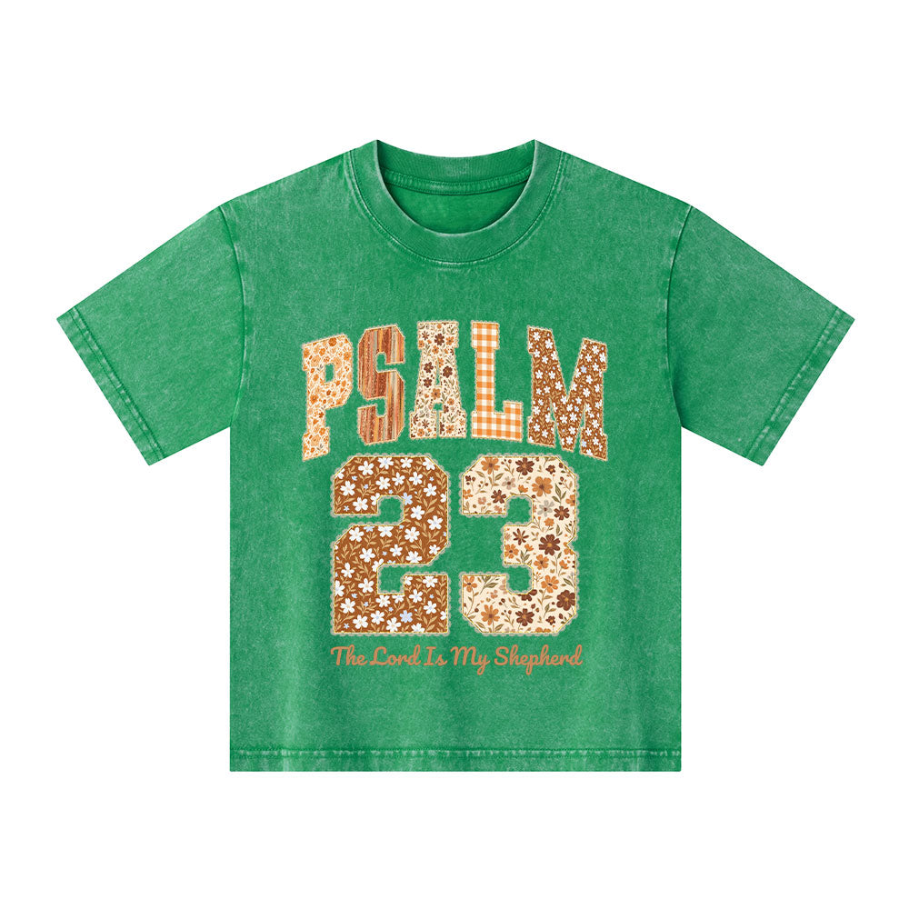 Psalm 23 Christian Kid Washed T-Shirt