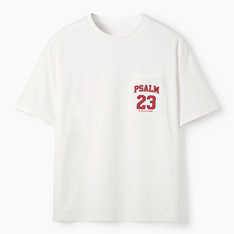 Psalm 23 Christian Unisex Pocket T-Shirt