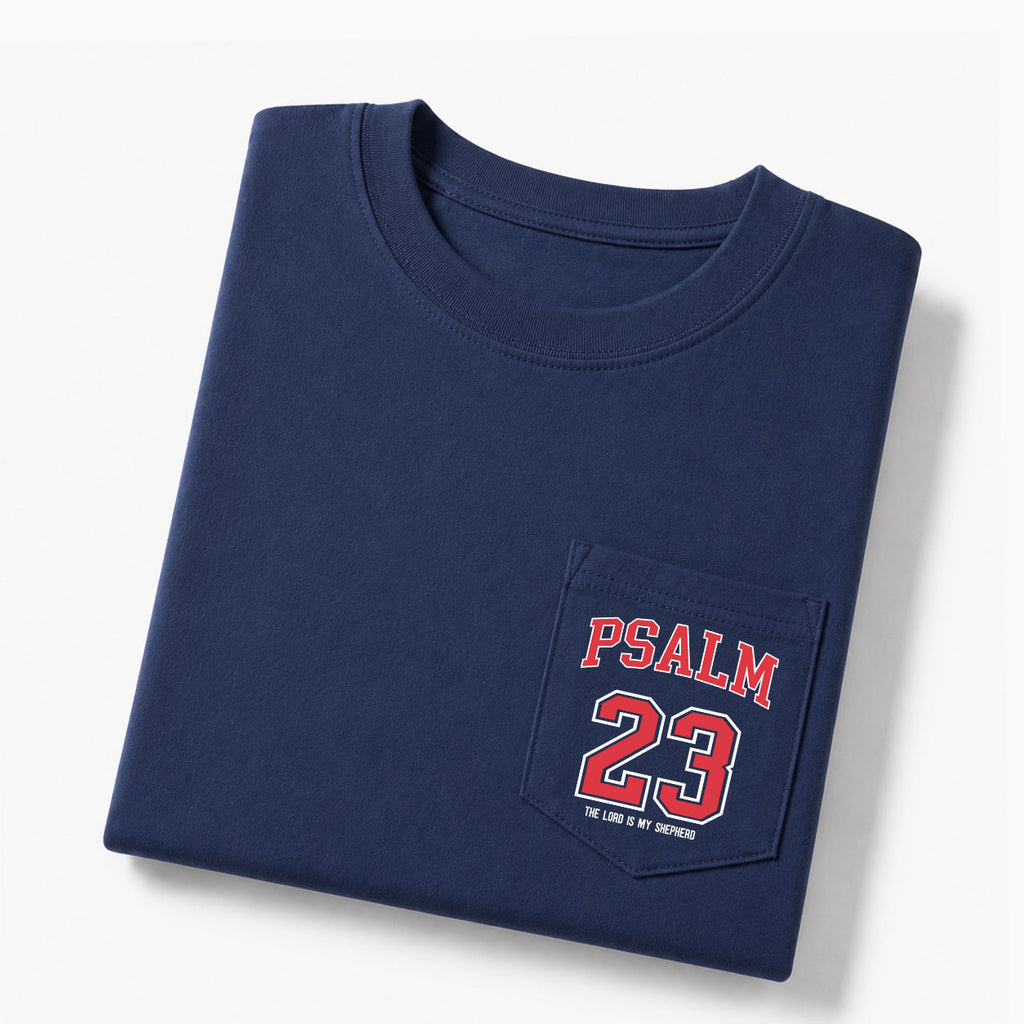 Psalm 23 Christian Unisex Pocket T-Shirt